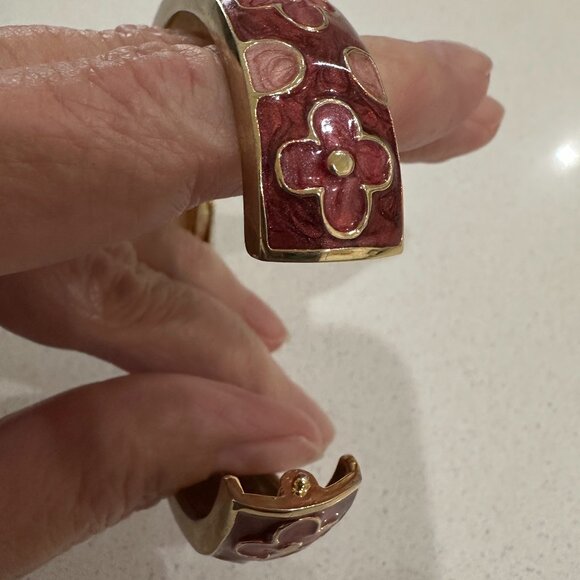 Vintage Cloisonne Clamper Bracelet - Picture 2 of 8